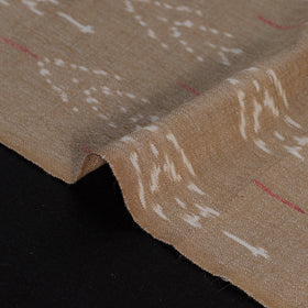 Beige - Exclusive! Pure Handspun Handwoven Pochampally Ikat Cotton x Wool Fabric 10