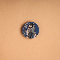 Parrot - Handmade Fabart Wooden Magnet 35