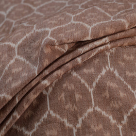 Brown - Exclusive! Pure Handspun Handwoven Pochampally Ikat Cotton x Wool Fabric 11