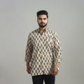Buy Beige Natural Dyed Cotton Men Ajrakh Print Shirt 