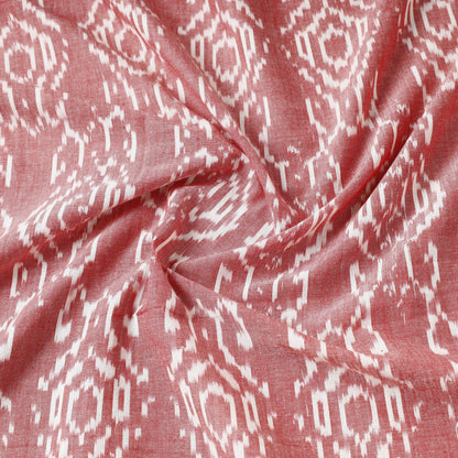 Dark Blush Pink Pochampally Central Asian Ikat Cotton Handloom Fabric