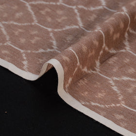 Brown - Exclusive! Pure Handspun Handwoven Pochampally Ikat Cotton x Wool Fabric 11