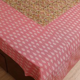 Pochampally Ikat with Kalamkari Patch Cotton Double Bedsheet Set (108 x 90 in) 14