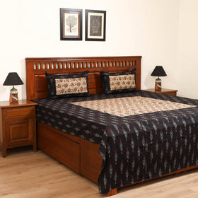 Pochampally Ikat with Kalamkari Patch Cotton Double Bedsheet Set (108 x 90 in) 15