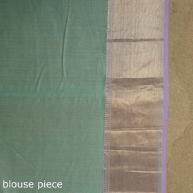 Green - traditional handloom zari work silk maheshwari
