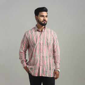 Buy Full Sleeve Cotton Men Multicolor Sanganeri Print Shirt