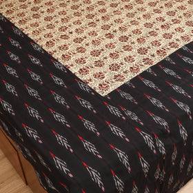 Pochampally Ikat with Kalamkari Patch Cotton Double Bedsheet Set (108 x 90 in) 15