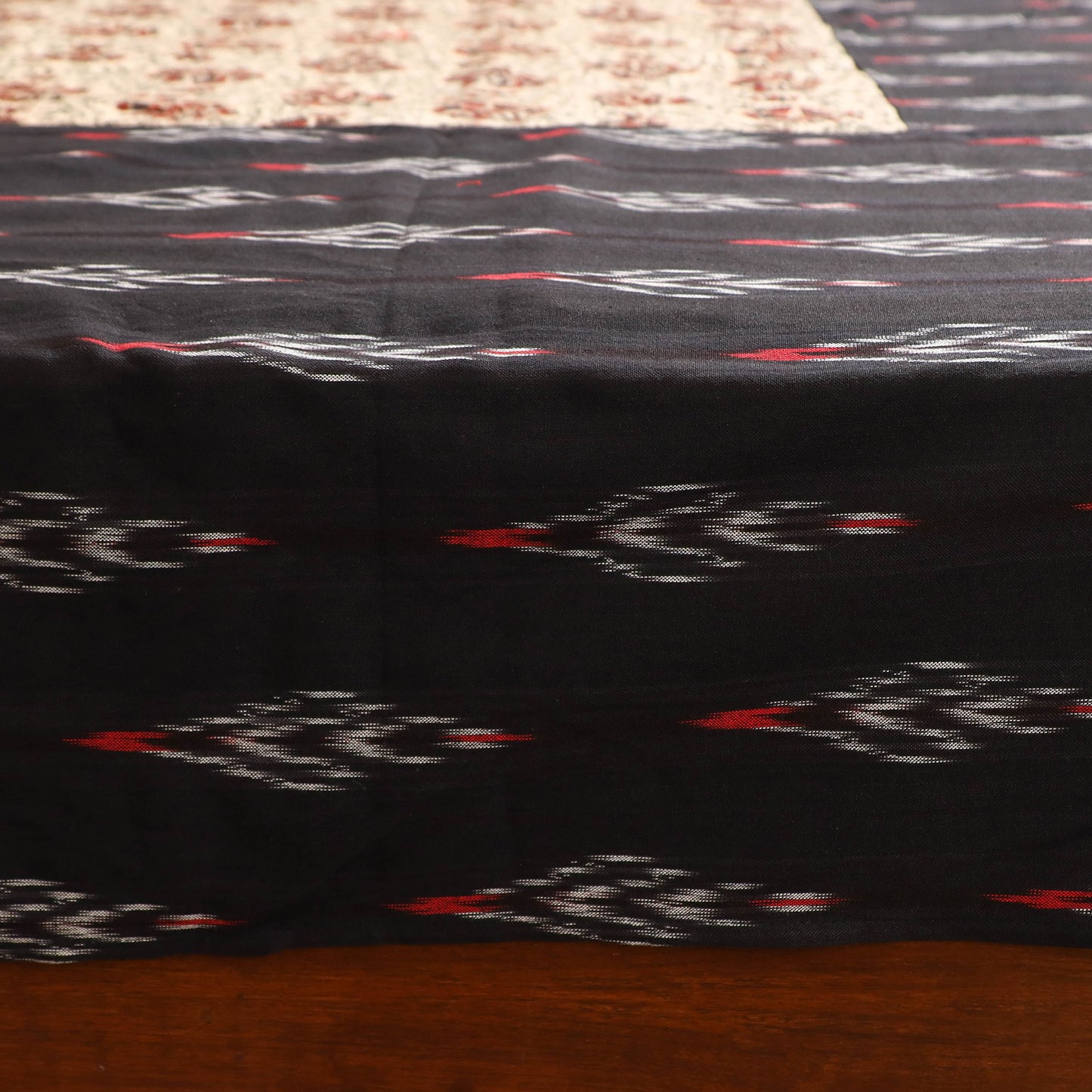 Pochampally Ikat with Kalamkari Patch Cotton Double Bedsheet Set (108 x 90 in) 15