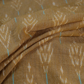 Beige - Exclusive! Pure Handspun Handwoven Pochampally Ikat Cotton x Wool Fabric 14