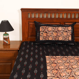 Pochampally Ikat with Kalamkari Patch Cotton Double Bedsheet Set (108 x 90 in) 16