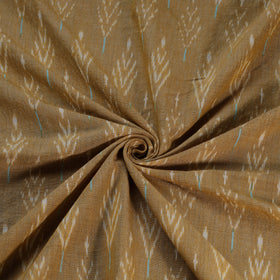 Beige - Exclusive! Pure Handspun Handwoven Pochampally Ikat Cotton x Wool Fabric 14