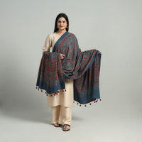 Hand Block Printed Cotton Ajrakh Dupatta 26