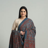 Hand Block Printed Cotton Ajrakh Dupatta 26