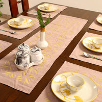 Applique Cut Work Table Runner with Table Mat Set 06