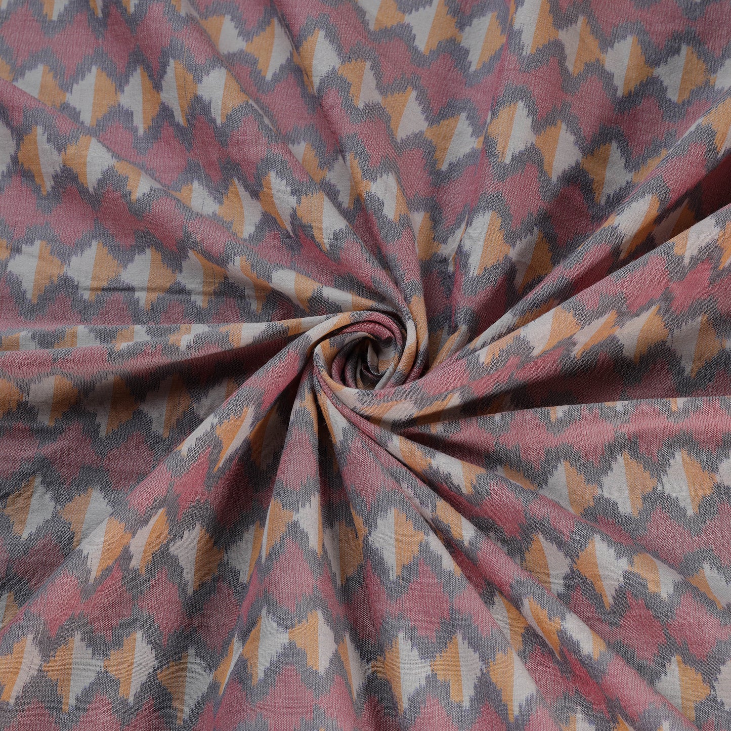 Multicolor - Exclusive! Pure Handspun Handwoven Pochampally Ikat Silk x Wool Fabric 16
