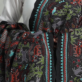  Pure Handloom Silk Bengal Kantha Work Dupatta