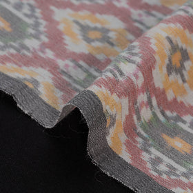 Multicolor - Exclusive! Pure Handspun Handwoven Pochampally Ikat Silk x Wool Fabric 17