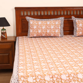 Sanganeri Hand Block Print Cotton Double Bedsheet Set (108 x 90 in) 18