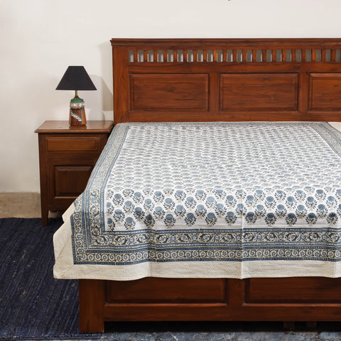 White - cotton single sanganeri bed sheet (90 x 60 in) 41