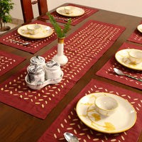 Applique Cut Work Table Runner with Table Mat Set 07