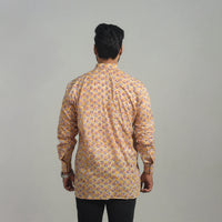 Yellow - Full Sleeve Cotton Men Sanganeri Print Shirt 11