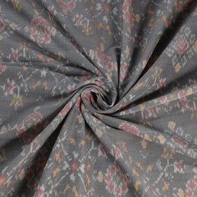 Grey - Exclusive! Pure Handspun Handwoven Pochampally Ikat Silk x Wool Fabric 19