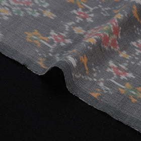 Grey - Exclusive! Pure Handspun Handwoven Pochampally Ikat Silk x Wool Fabric 19