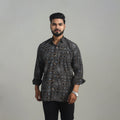 Buy Black Natural Dyed Cotton Men Ajrakh Print Shirt 
