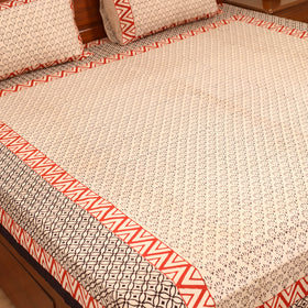 Bagru Hand Block Print Natural Dyed Cotton Double Bedsheet Set (108 x 90 in) 19