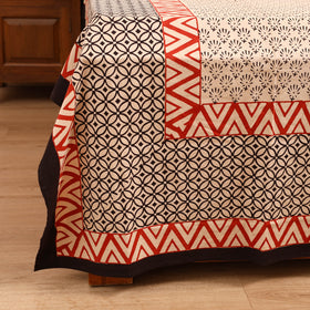 Bagru Hand Block Print Natural Dyed Cotton Double Bedsheet Set (108 x 90 in) 19