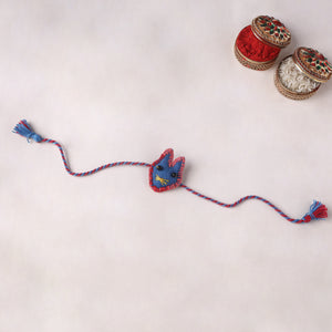 Cat - Reusable Handmade Threadwork Kids Rakhi with Potli (Assorted) 12