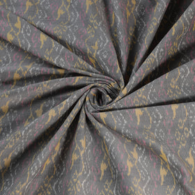 Grey - Exclusive! Pure Handspun Handwoven Pochampally Ikat Silk x Wool Fabric 20