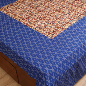 Pochampally Ikat with Kalamkari Patch Cotton Double Bedsheet Set (108 x 90 in) 22
