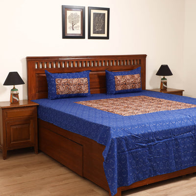 Pochampally Ikat with Kalamkari Patch Cotton Double Bedsheet Set (108 x 90 in) 21