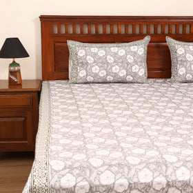 Sanganeri Hand Block Print Cotton Double Bedsheet Set (108 x 90 in) 20