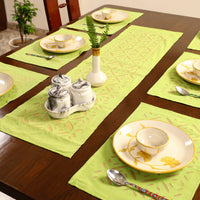 Applique Cut Work Table Runner with Table Mat Set 09