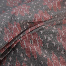 Grey - Exclusive! Pure Handspun Handwoven Pochampally Ikat Silk x Wool Fabric 21