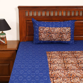 Pochampally Ikat with Kalamkari Patch Cotton Double Bedsheet Set (108 x 90 in) 21