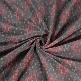 Grey - Exclusive! Pure Handspun Handwoven Pochampally Ikat Silk x Wool Fabric 21