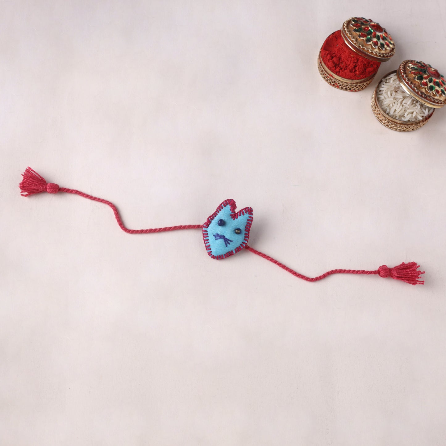 Cat - Handmade Threadwork Kids Rakhi (Assorted) 16