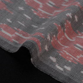 Grey - Exclusive! Pure Handspun Handwoven Pochampally Ikat Silk x Wool Fabric 21