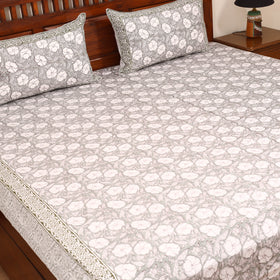 Sanganeri Hand Block Print Cotton Double Bedsheet Set (108 x 90 in) 20