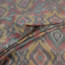 Multicolor - Exclusive! Pure Handspun Handwoven Pochampally Ikat Silk x Wool Fabric 22