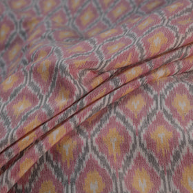 Multicolor - Exclusive! Pure Handspun Handwoven Pochampally Ikat Silk x Wool Fabric 23