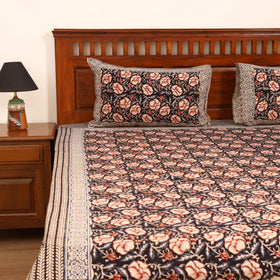 Bagru Hand Block Print Natural Dyed Cotton Double Bedsheet Set (108 x 90 in) 21