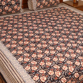 Bagru Hand Block Print Natural Dyed Cotton Double Bedsheet Set (108 x 90 in) 21