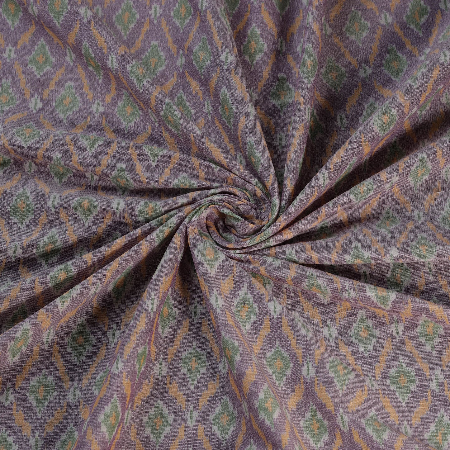 Multicolor - Exclusive! Pure Handspun Handwoven Pochampally Ikat Silk x Wool Fabric 24