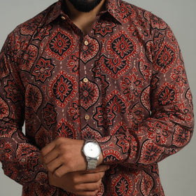 Buy Brown Natural Dyed Cotton Men Ajrakh Print Shirt 