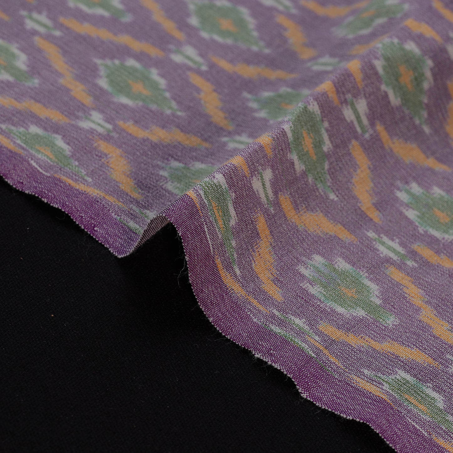 Multicolor - Exclusive! Pure Handspun Handwoven Pochampally Ikat Silk x Wool Fabric 24