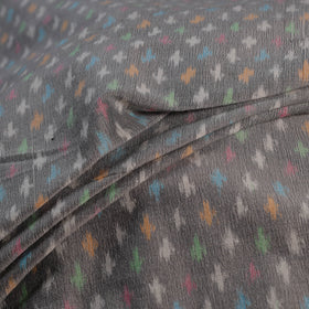 Grey - Exclusive! Pure Handspun Handwoven Pochampally Ikat Silk x Wool Fabric 25